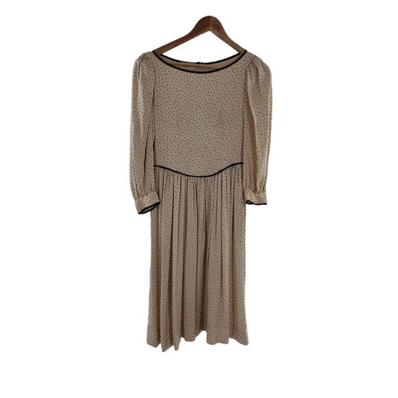 Vintage Jack Mulqueen Collectibles 100% Silk Dress Made in Korea SZ‎ 4 Polka dot - Picture 1 of 16